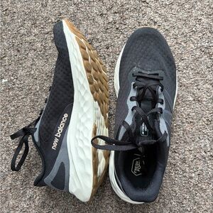 New Balance Black and White Sneakers with Gum Sole